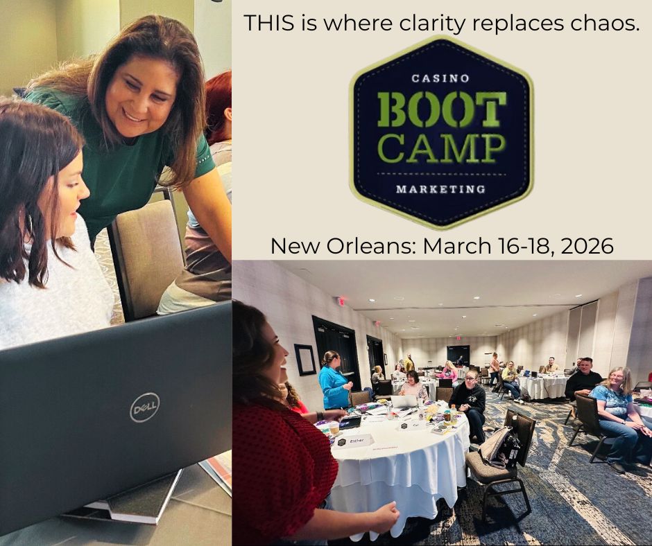 THIS is a working room, not another conference.

Casino Marketing Boot Camp is intentionally small so teams can do the work.
THIS is where clarity replaces chaos.

New Orleans Casino Marketing Boot Camp is only a month away.  
Are you ready for it?
casinomarketingbootcamp.com/casino-marketi…