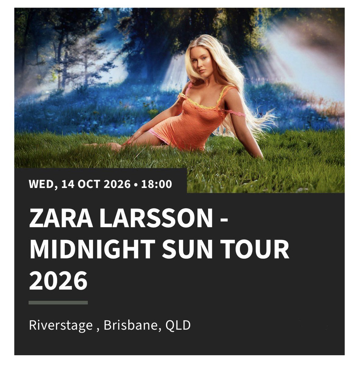 lostinsay's tweet photo. i last saw @zaralarsson back in summer sonic 2017, got tickets to one republic bc she was opening (which wouldve been today) but they also cancelled :/ and NOW I FINALLY GET TO SEE HER IN OCT!!!!!! luv u and see u soon queen 🌙💜🌊🌺🌌🍹🌴🦋🍉✨🦩🍍🪩 https://t.co/K8l2PYRcYh