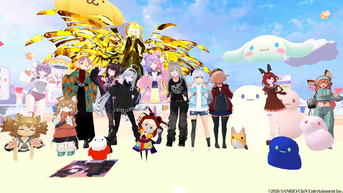 #questラジオ体操部 × #サンリオVfes コラボ
若魔藤あんず回ありがとうございました～❣

普通にラジオ体操するのかと思いきや、
ピューロランドのパレード曲もたくさんおどったー.ᐟ.ᐟ気持ちの良い朝を迎えられたね☀

これからもにゃんたメンバーがたまに遊びにくるみたいだからお楽しみに💓