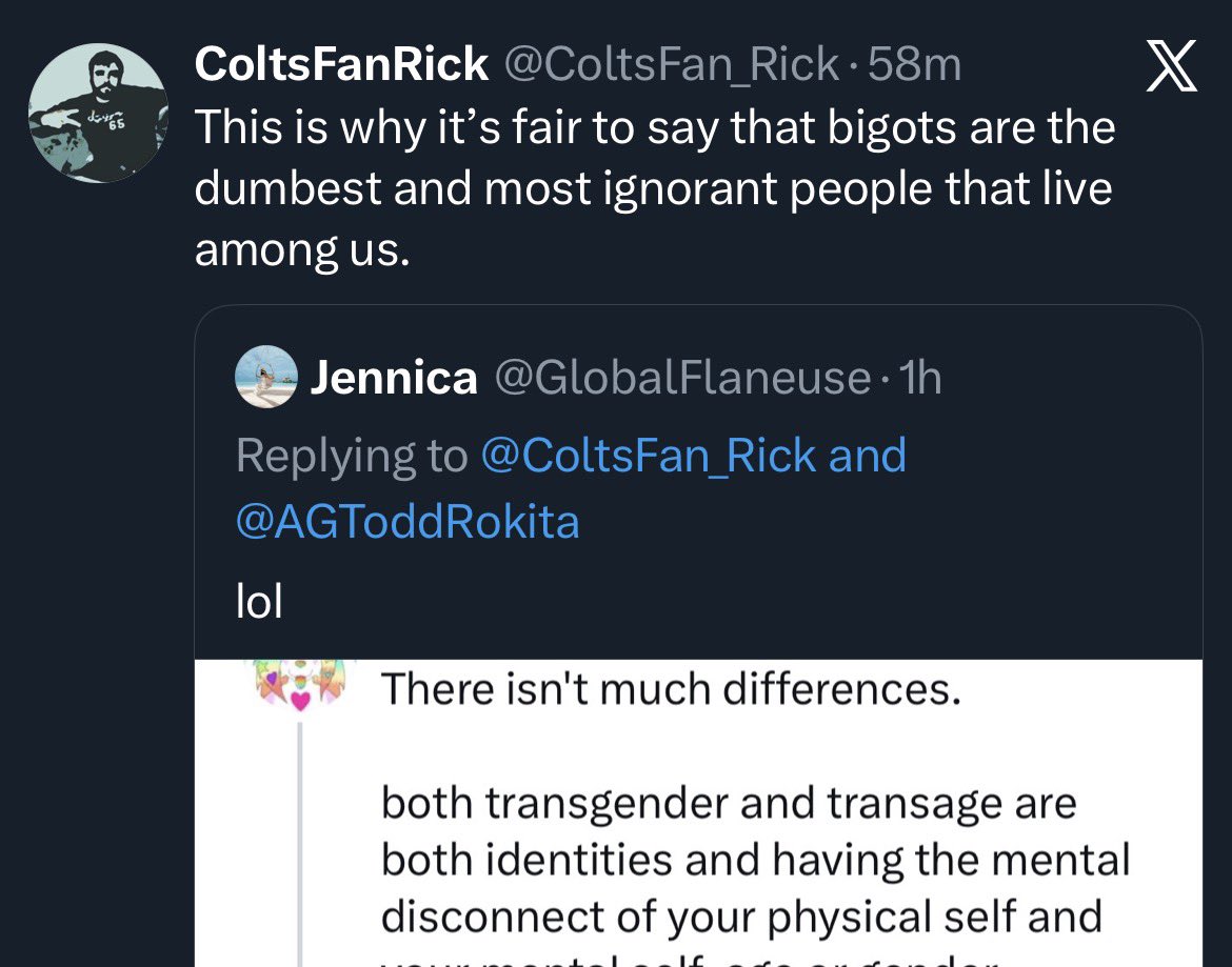 ColtsFan_Rick's tweet image. I gotta say, your help in proving my point correct is much appreciated!

Thank you, I guess.