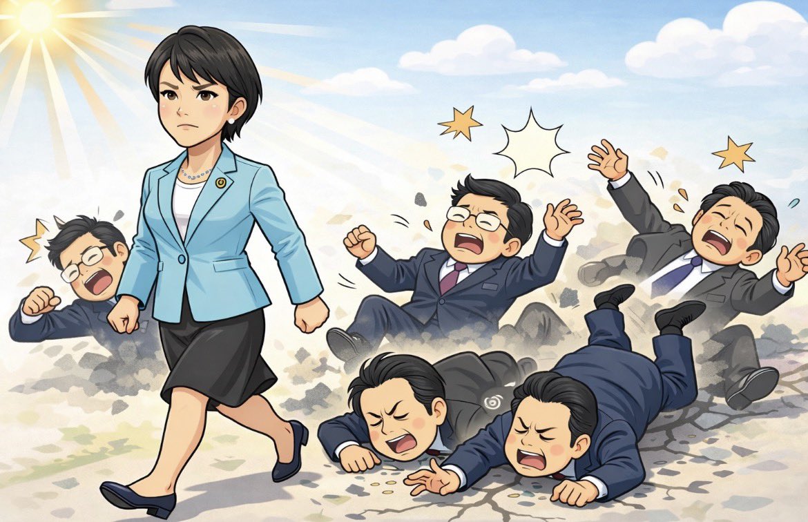 高市総理が他党を批判せず、真面目に政策を訴え続けると、批判ばかりで政策の曖昧な他党はどんどん崩れていく。当然の流れ。さあ、次は図らずも大量当選してしまった自党内の反対勢力と緊縮財政派、財務省、悪質なオールドメディアとの戦いですね。引き続き緊張感を持って応援します！  🫡✨