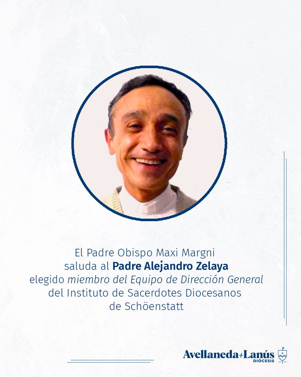 El P Obispo <a href="/maximargni/">Maxi Margni</a> saluda al P Alejandro Zelaya, elegido miembro del equipo de la dirección general del Instituto de Sacerdotes Diocesanos de Schoenstatt, durante el Congreso General celebrado en Alemania.