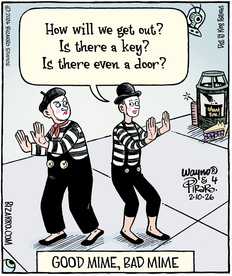 Waynocartoons's tweet photo. Unclear on the Concept
•••
New & upcoming cartoons are at https://t.co/1elFes9dJF
•••
#comics #mimes #bizarro #wayno
@ComicsKingdom https://t.co/OfGCPPQhos