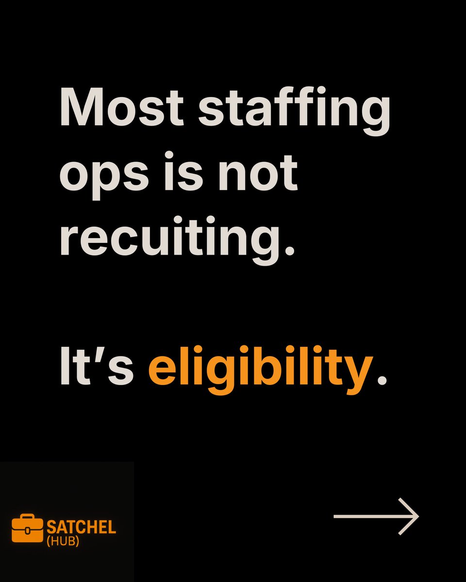 Satchelhub's tweet photo. When a shift cancels last minute, it’s usually not a staffing problem. It’s an eligibility problem.

Satchel(Hub) is built around that reality: eligibility by facility, unit, and date, with a defensible audit trail.

#HealthcareStaffing #HealthcareOperations #Compliance https://t.co/NX5MwzIJap