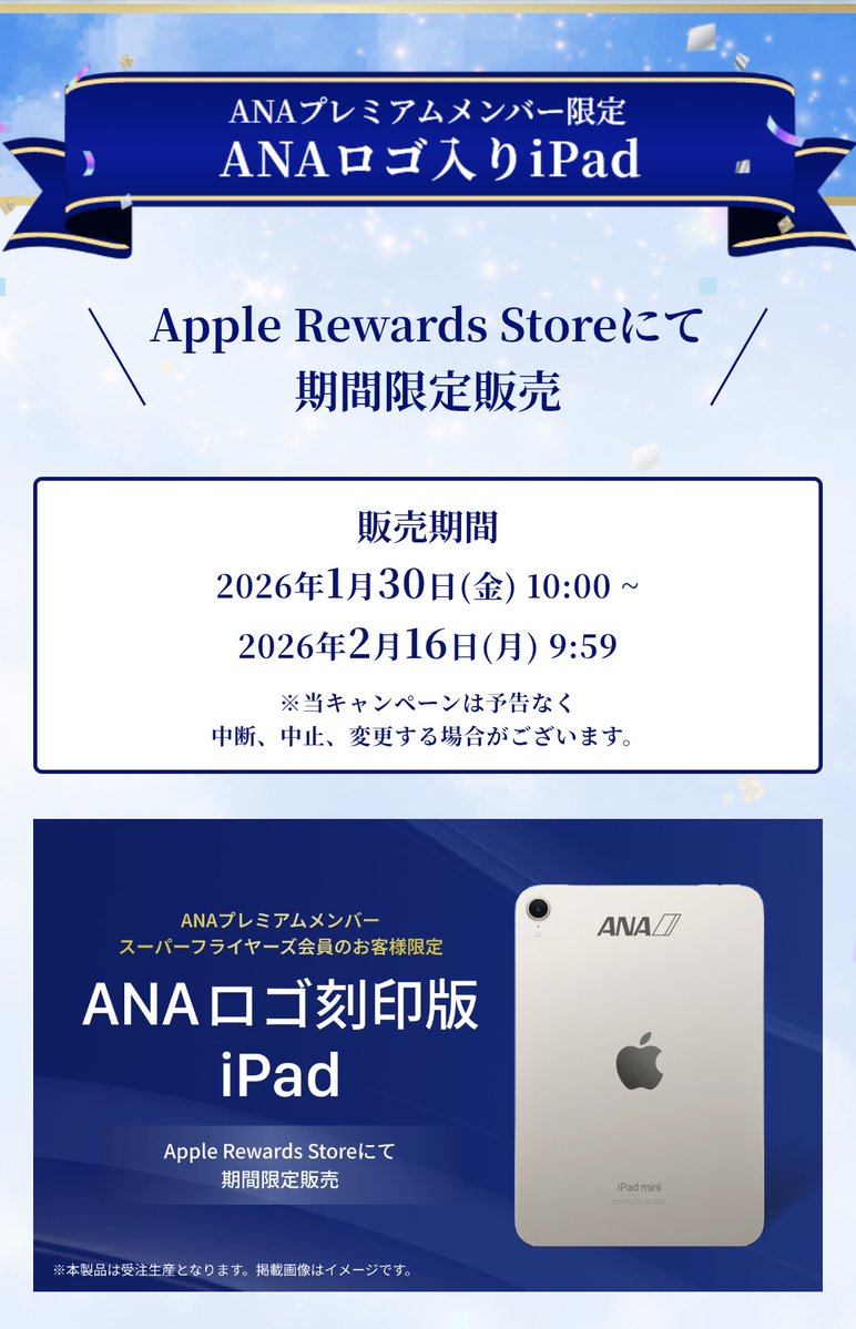 ANAロゴが刻印されたipadを衝動買いしてしまった🤣 丁度タブレットが