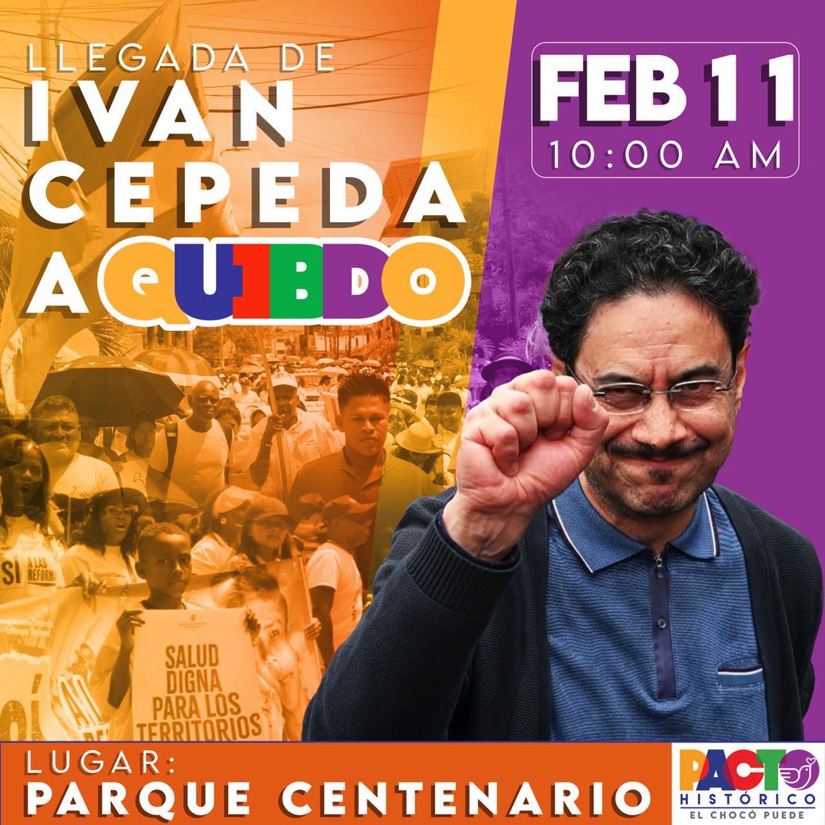 Quibdó es coherencia y resistencia. Mañana Quibdó se manifiesta en respaldo, en primer lugar, a la agenda política del Paro Cívico, en segundo lugar, al presidente ⁦<a href="/petrogustavo/">Gustavo Petro</a>⁩ y finalmente al futuro colectivo que representa ⁦<a href="/IvanCepedaCast/">Iván Cepeda Castro</a>⁩. #QuibdóConIvan