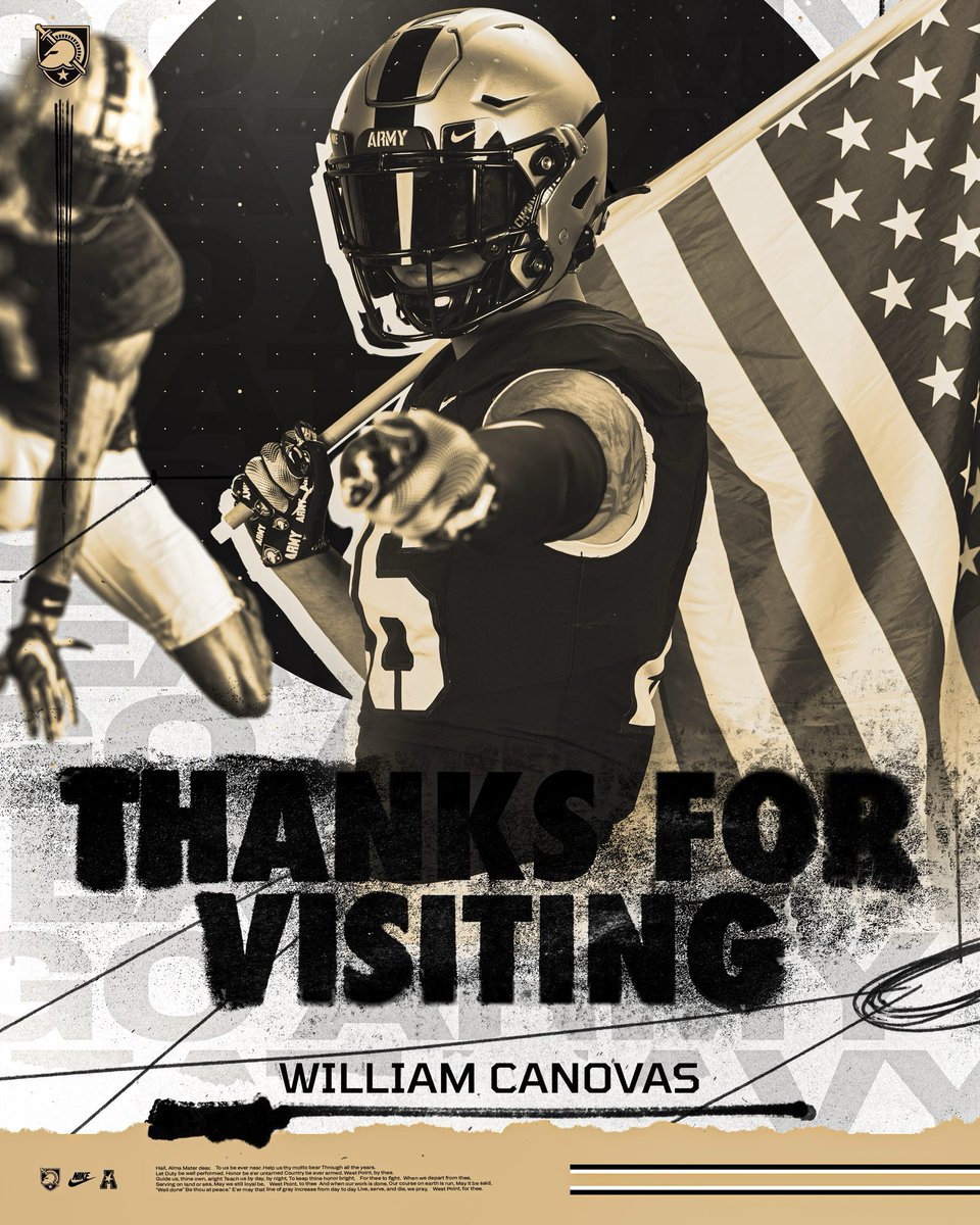 William_Canovas's tweet photo. Thank you @ArmyWP_Football and @CoachJeffMonken for the graphic and the invite back out for spring ball!!  I look forward to coming out for spring ball!!  @clhstxathletics @Coach_EA31 @TXPSMedia @TXPrivateFBGuy @tapps247 @TrudyCobb26 @BKKnightNation @cblackshear @MikeViti @CoachJeffMonken @ryanstarace_ @SamNoskin @AvaRainone @CoachJohnLoose @ArmyFB_Recruit