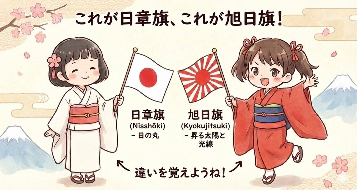 日章旗と旭日旗の違いはなんだろう ちょっと調べてみた ・日章旗は太陽を表している日本の国旗 ・旭日旗は日章旗に16本の太陽光を付け加えた旗で古くから縁起物として使われている ・明治時代以降に 日本帝国軍 軍旗として使用された ・現在は陸自や海自で連隊