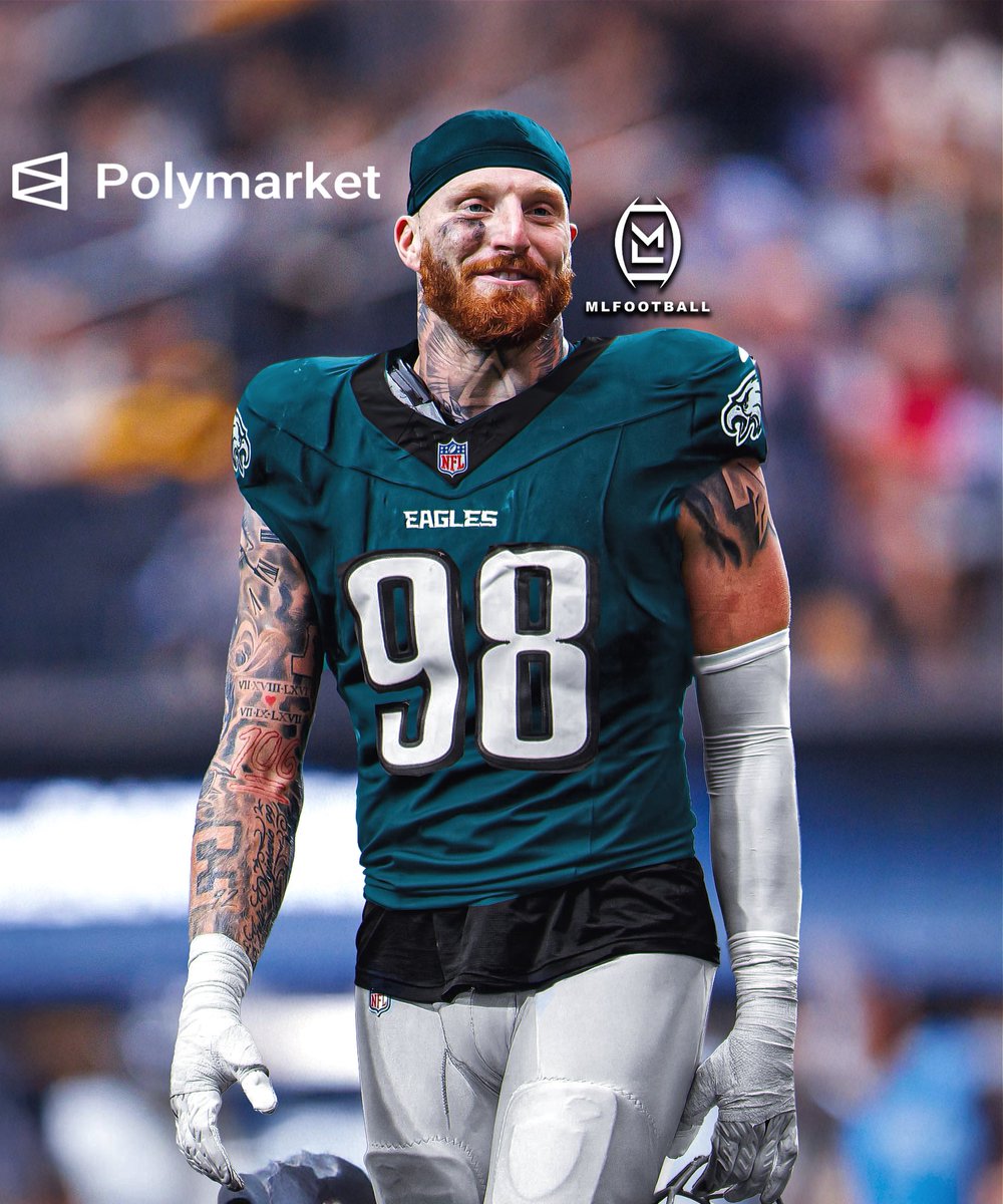 🚨BREAKING: The #Eagles are one of the FAVORITES to TRADE for #Raiders star DE Maxx Crosby, per <a href="/Polymarket/">Polymarket</a>.

<a href="/PolymarketSport/">Polymarket Sports</a> currently gives it a 16% chance that Philly acquires Crosby.

Maxx is 28 and a 5x Pro Bowler on a Hall of Fame track. One of the best DEs of the decade.