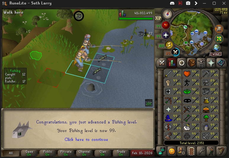 Set_Henk's tweet photo. 99 FISHING #osrs #runescape #maxingjourney #fishing https://t.co/RgOEgSH0Ak