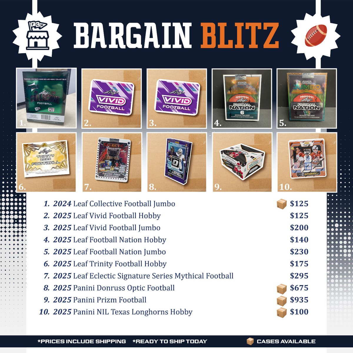 FrankCardMarket's tweet image. 🏈🏈🏈🏈🏈🏈🏈🏈🏈🏈🏈🏈

--------🚨In Stock Alert🚨--------

Football product! Include the product name and the amount claimed in your post!

Claim Away!