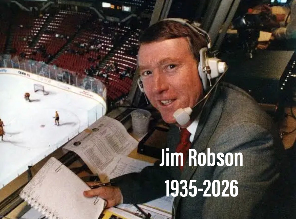 Legendary hockey broadcaster Jim Robson who was the Vancouver Canucks’ play-by-play announcer from 1970 until 1999, has passed away.

Robson was the Canucks’ first play-by-play announcer when the franchise entered the National Hockey League in 1970. He was 91 years old.