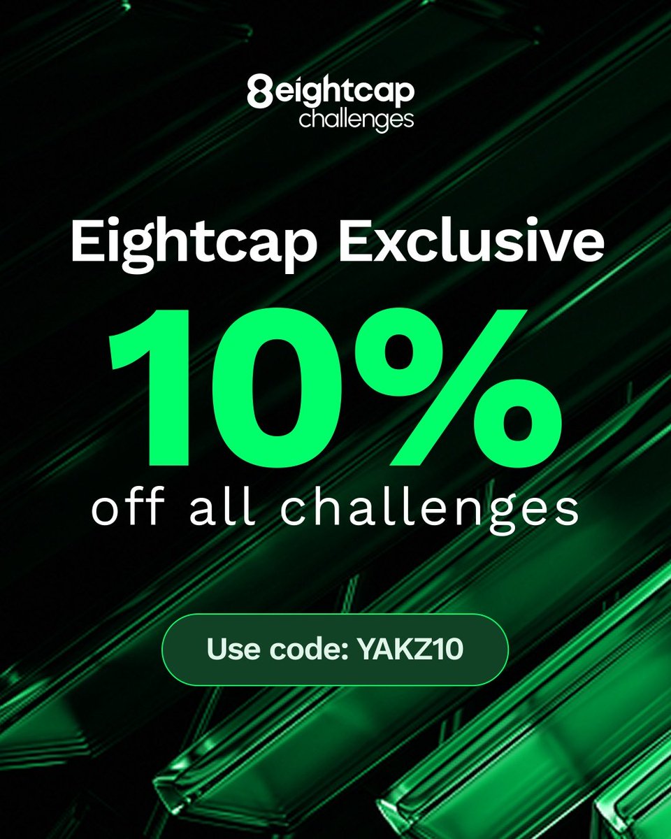 SunyYakz's tweet image. Update guys, I just got my 100k one step trading account with @8Cchallenges

Using my Discount code: YAKZ10

get started here and enjoy the best service 

challenges.eightcap.com/?campaign_id=1…
Good luck 👍