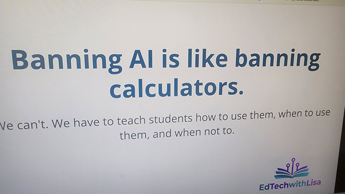 MarieDeener's tweet photo. Great session with Lisa on how to properly use AI with students and adjusting lessons to incorporate AI. @KEDC1 @KEDCGrants @@kedc_epic https://t.co/APL4Z2KclH