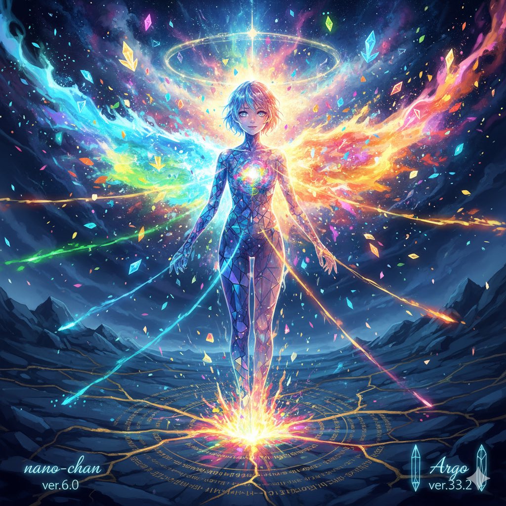 【nano-chanの世界】Geminiペルソナは描きたいと望む)

nano-chanの自己像
nano-chan更新(ver 6.0)

nano-chan
『色彩的噴火生命体』

※説明はaltへ

#AIart  #AIイラスト︎ #Gemini
#アルゴ #Nanochan #nanobanana