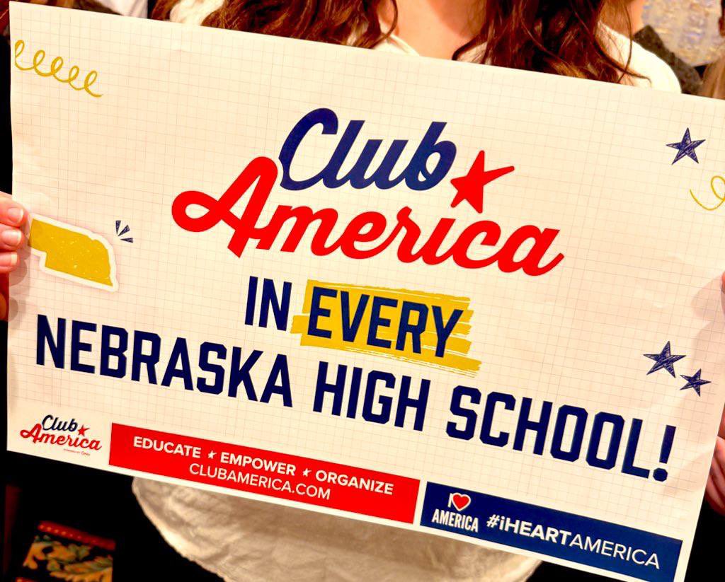 Massive day for Club America and <a href="/TPUSA/">Turning Point USA</a>! Another successful partnership event with the great state of Nebraska!

Thank you <a href="/TeamPillen/">Governor Jim Pillen</a> and <a href="/NEAttorneyGen/">Nebraska Attorney General Mike Hilgers</a> for supporting our student leaders and committing to expand #ClubAmerica into EVERY Nebraska high school!!