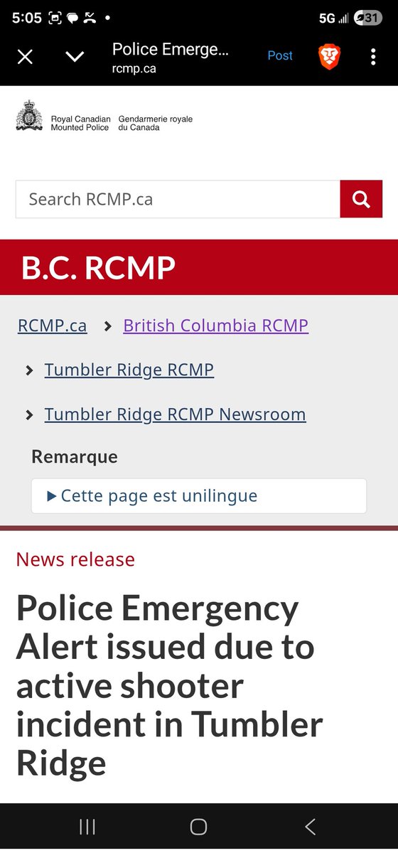 LarryNeufeldCon's tweet photo. ***TUMBLER RIDGE: PLEASE FOLLOW THE ADVICE OF THE RCMP - THEIR WEBSITE WILL BE UPDATED AS THE SITUATION DEVELOPS***

https://t.co/BryWVp6BCn https://t.co/A87AAkDttg