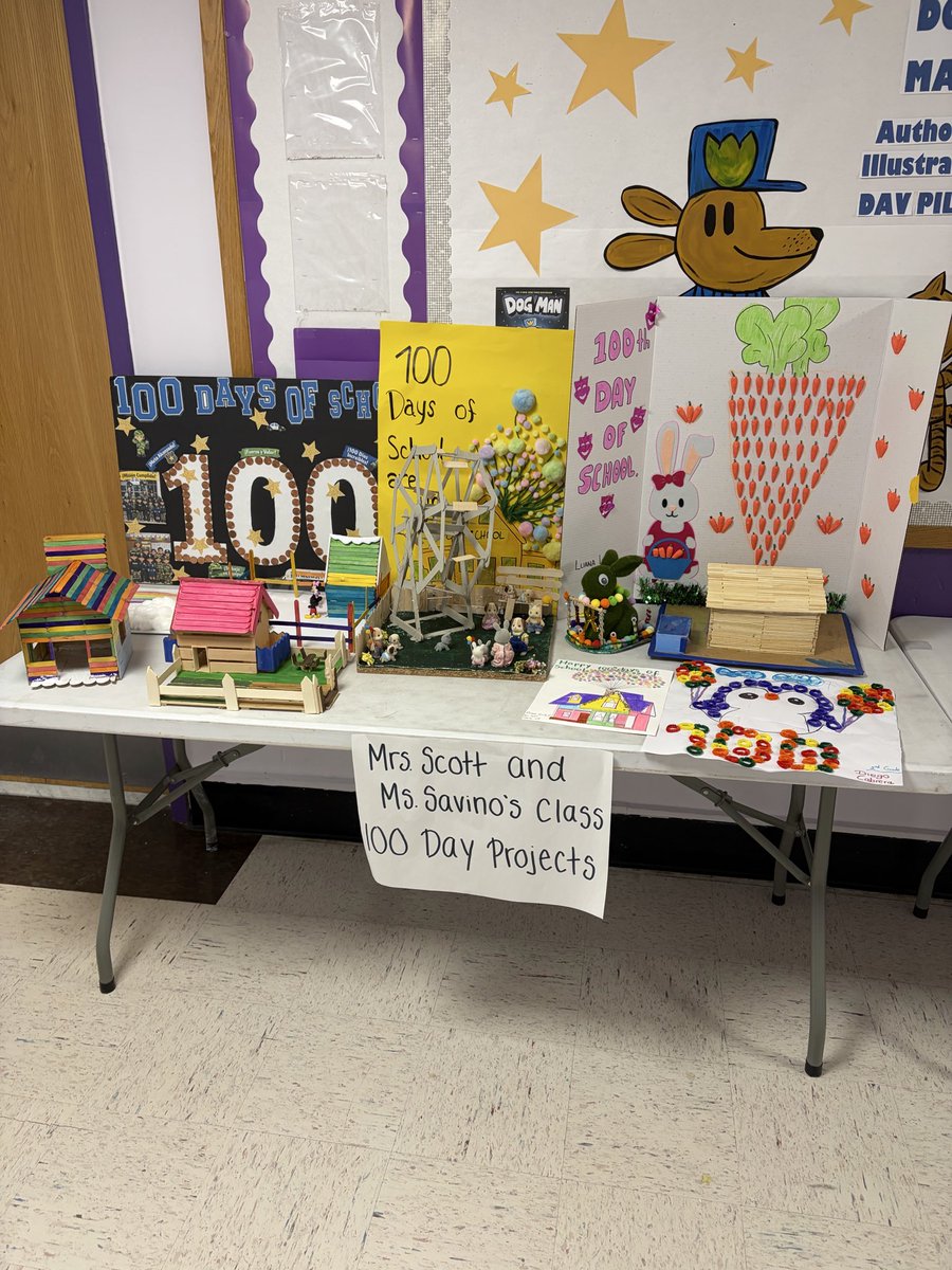 MrHeeter's tweet photo. What an amazing display of students 100 days of school projects. I always love to see the creative ideas that our students have! @HamptonBaysES #WeAreHB #HBStrong https://t.co/VeJIaaXedv