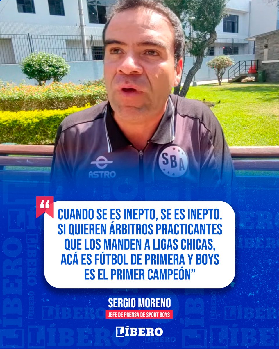 ¡𝗣𝗜𝗗𝗘 𝗥𝗘𝗦𝗣𝗘𝗧𝗢 𝗣𝗔𝗥𝗔 𝗕𝗢𝗬𝗦!

Jefe de prensa del cuadro chalaco habló fuerte con respecto a los árbitros que dirigen en la #Liga1, afirmando que si quieren darle oportunidades a los jueces novatos, que los coloquen en otros torneos.

¿Lo escucharán?