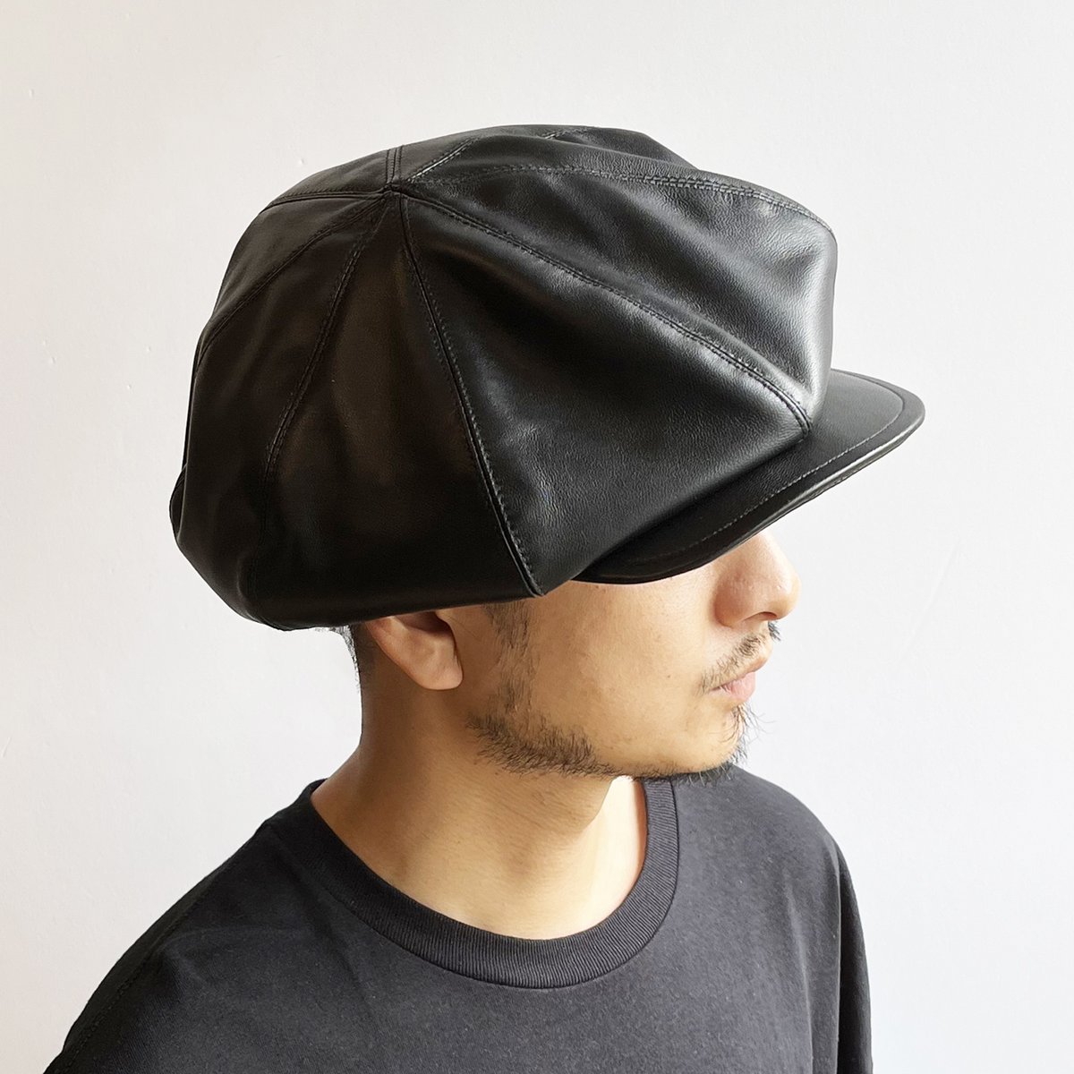 Original John LEATHER FLAT TOP CAS 大きなシルエットのレザービッグ