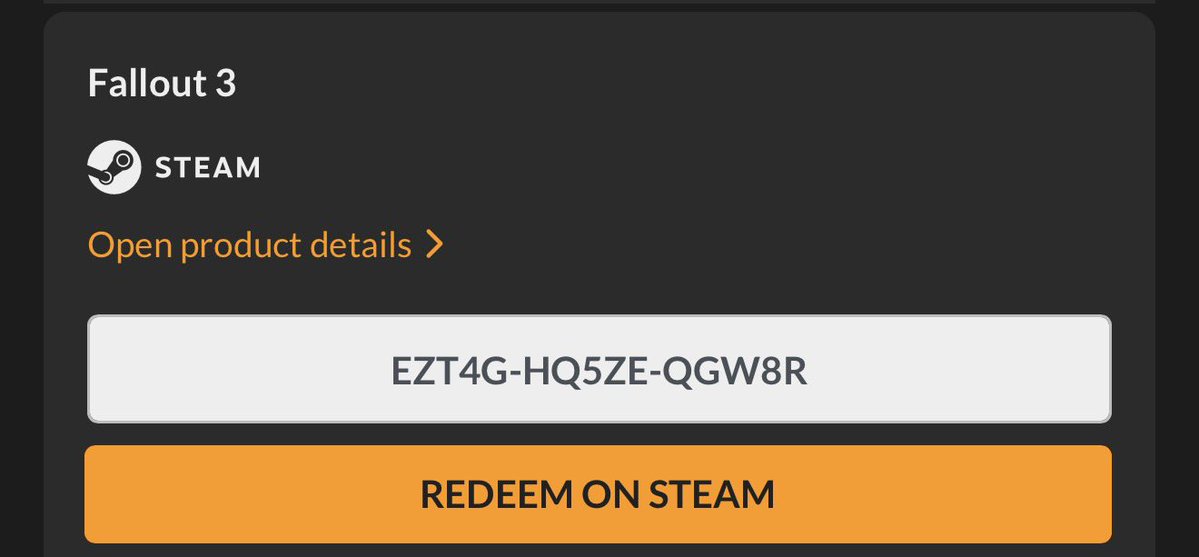 Anyone need a free copy of Fallout 3?
#steam #Fallout 

Enjoy an amazing experience