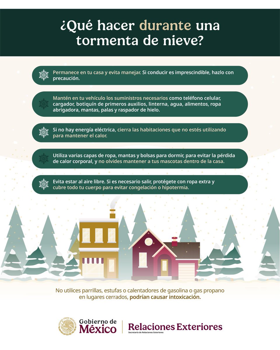 Aviso a la comunidad: Esta tarde los servicios meteorológicos prevén una importante tormenta de nieve en Montreal y su zonas conurbadas. ¡Toma tus precauciones!
#ProtecciónPreventiva
