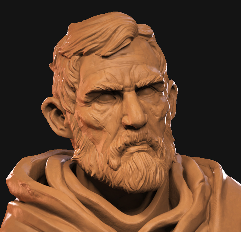 Weathered man bust