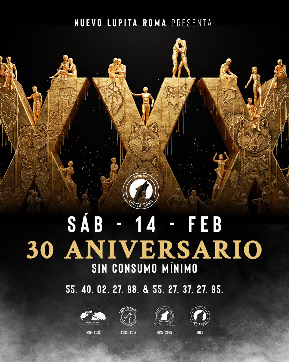 Este viernes 13 y sábado 14 de Febrero

Ven a celebrar con nosotros 🥳, el  30 aniversario de #ClubLR y se parte de la historia del SW. 🔥

Queremos celebrar contigo 😈 
Te esperamos en el #NuevoClubLR
#SwimpreJuntos

📲 5540022798