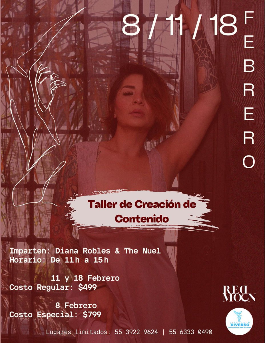 🚀 Taller Fotografía &amp; Creación de Contenido Digital
 Para modelos y fotógrafos que quieren incursionar en la venta de contenido.

📅 11/02 | 📍 CDMX ⚡ Cupo limitado
💰Costo - $499
👉 ¡Últimos lugares!