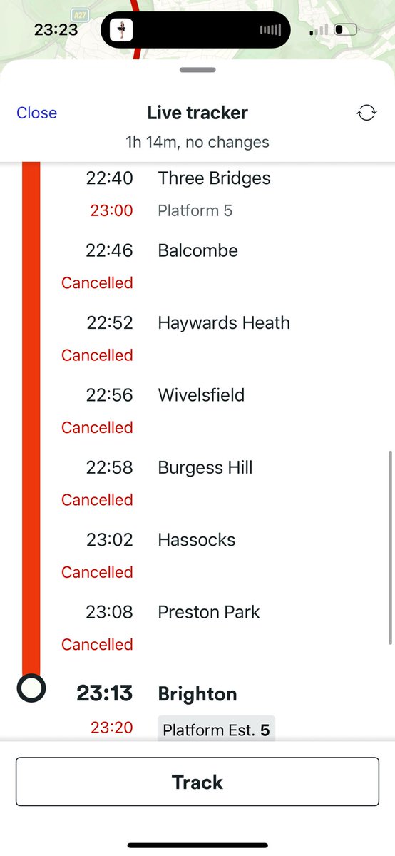 craig_dane's tweet photo. @TLRailUK you literally zoomed past my stop, next thing I know I’m in Brighton! No announcement or anything. Some very unhappy passengers on that train tonight! Can you do that?! https://t.co/Apr8y0Zreh