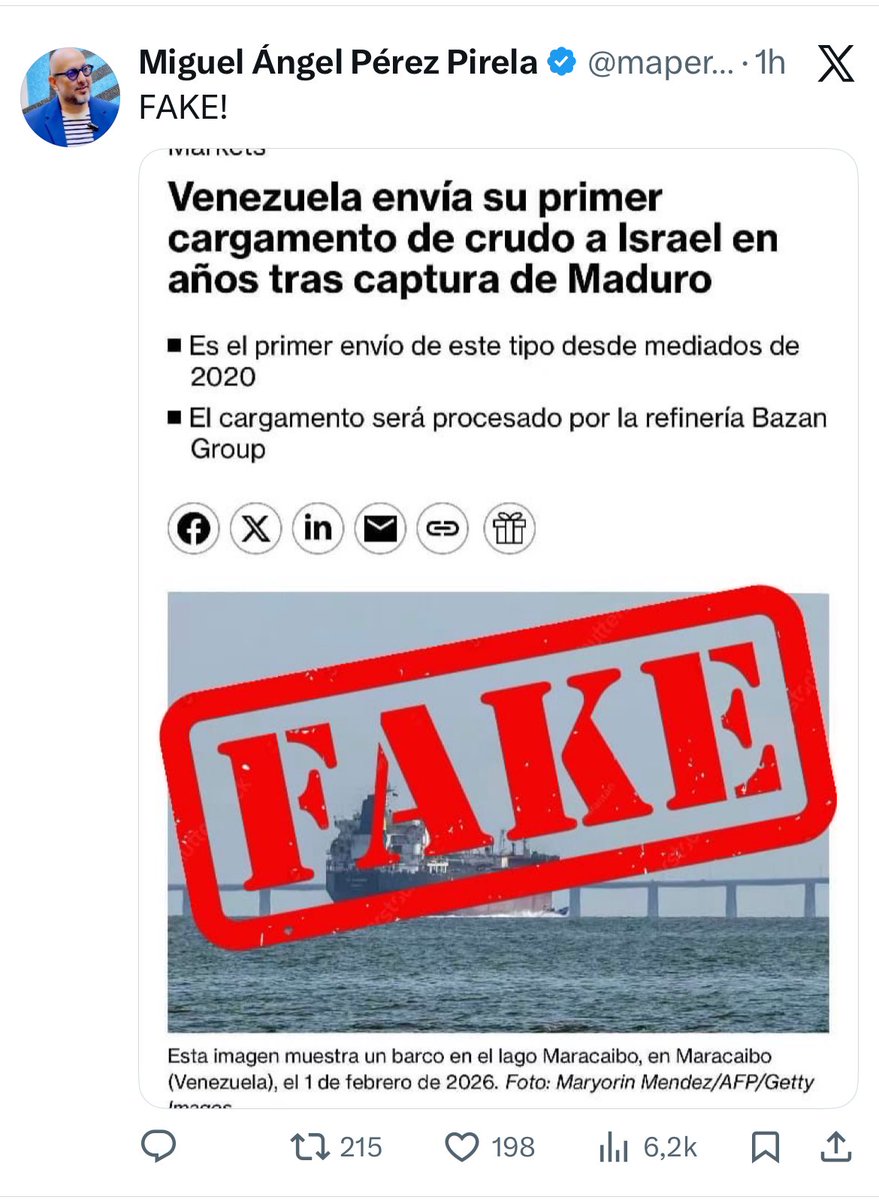 estendenciavzl's tweet photo. "Israel" es tendencia porque según un artículo de @Bloomberg, Venezuela vendió un cargamento de crudo a dicho país. 

Por otro lado, el ministro de comunicación e información, Miguel Ángel Pérez, afirmó que esto es falso. https://t.co/hy818glqld