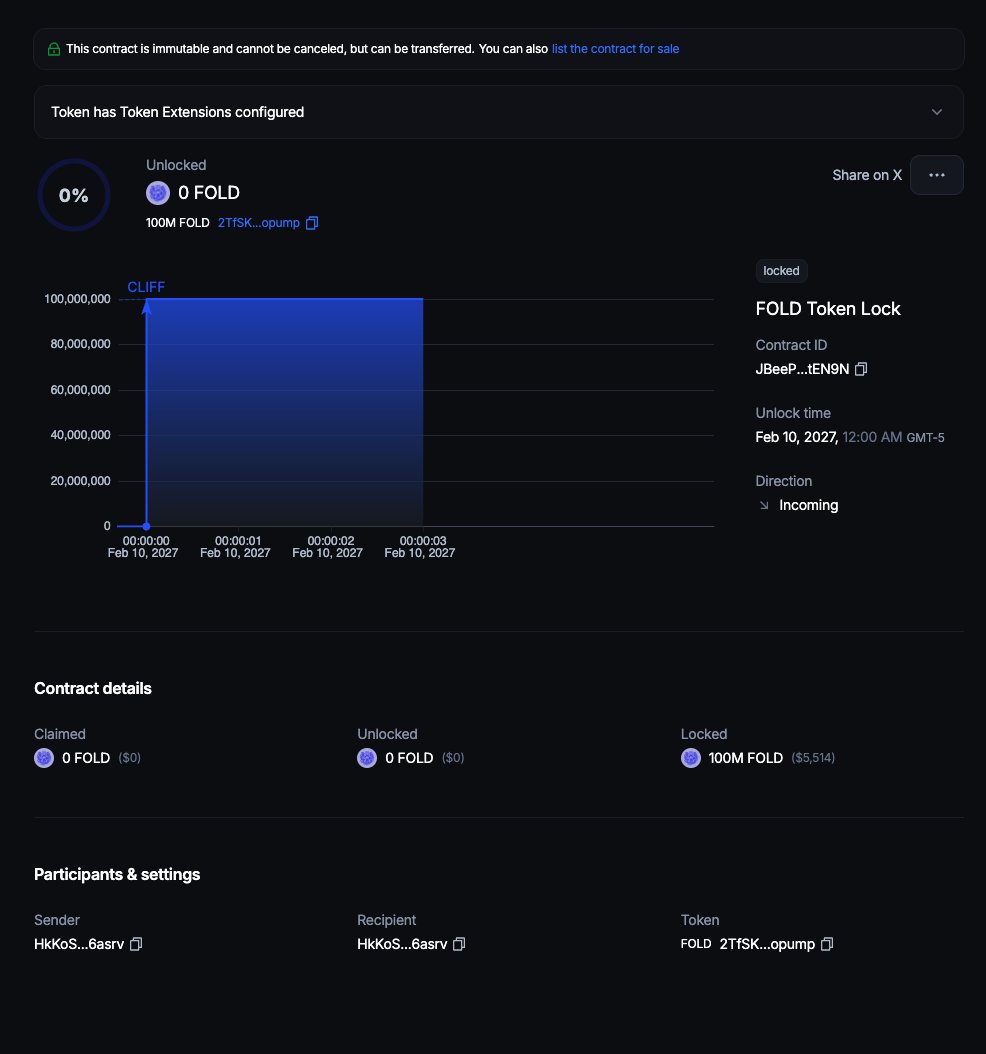 10% locked for 1 year. This is a pumpfun hackathon project so I will need to maintain control of the other 10% in order to be eligible to submit. More details coming tonight. Thank you guys!

app.streamflow.finance/contract/solan…