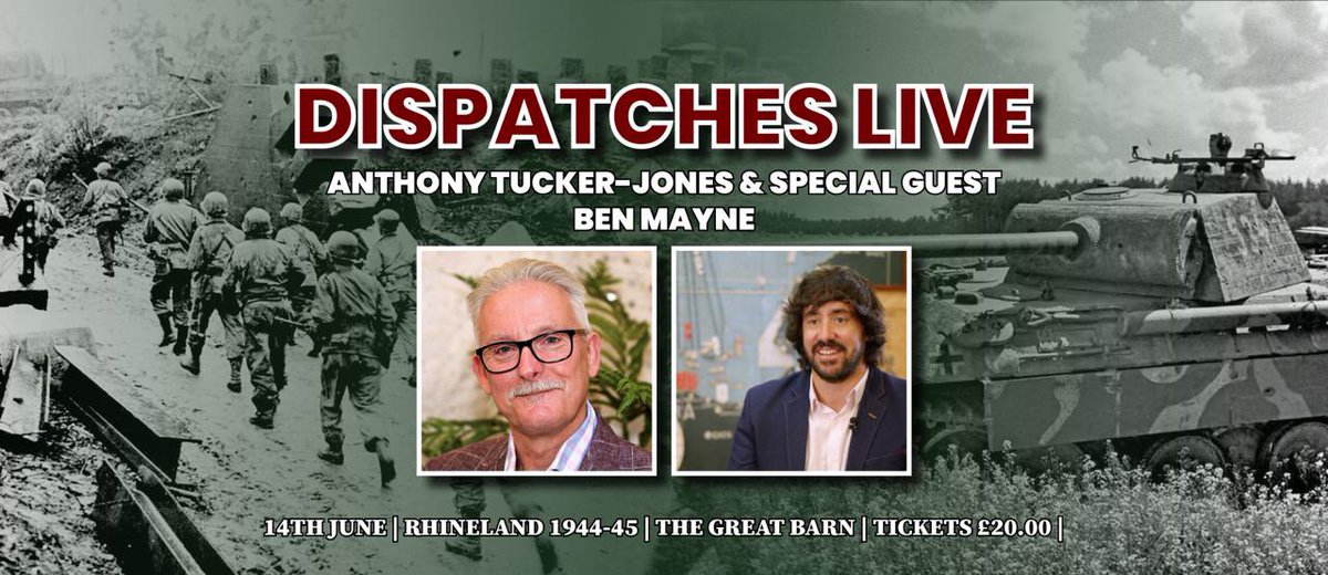 TICKETS LIVE - BOOK NOW:

<a href="/TuckerJones1944/">Anthony Tucker-Jones</a> <a href="/BattlefieldBen/">Ben Mayne</a> 

eventbrite.com/e/anthony-tuck…