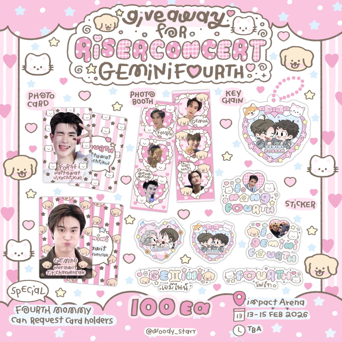 ✨Giveaway for #RISERCONCERT ♡ 。

Location: Impact Arena
Date: 13-15 Feb 2026
Time: TBA

—( rt &amp; show this tweet ᐡ͈◡̉ᐡ͈ )—

✮ Exchange pls dm ✮

🫧 ꒰ #Fourthnattawat #โฟร์ทณัฐวรรธน์ #Gemini_NT #เจมีไนน์ ꒱ 🫧