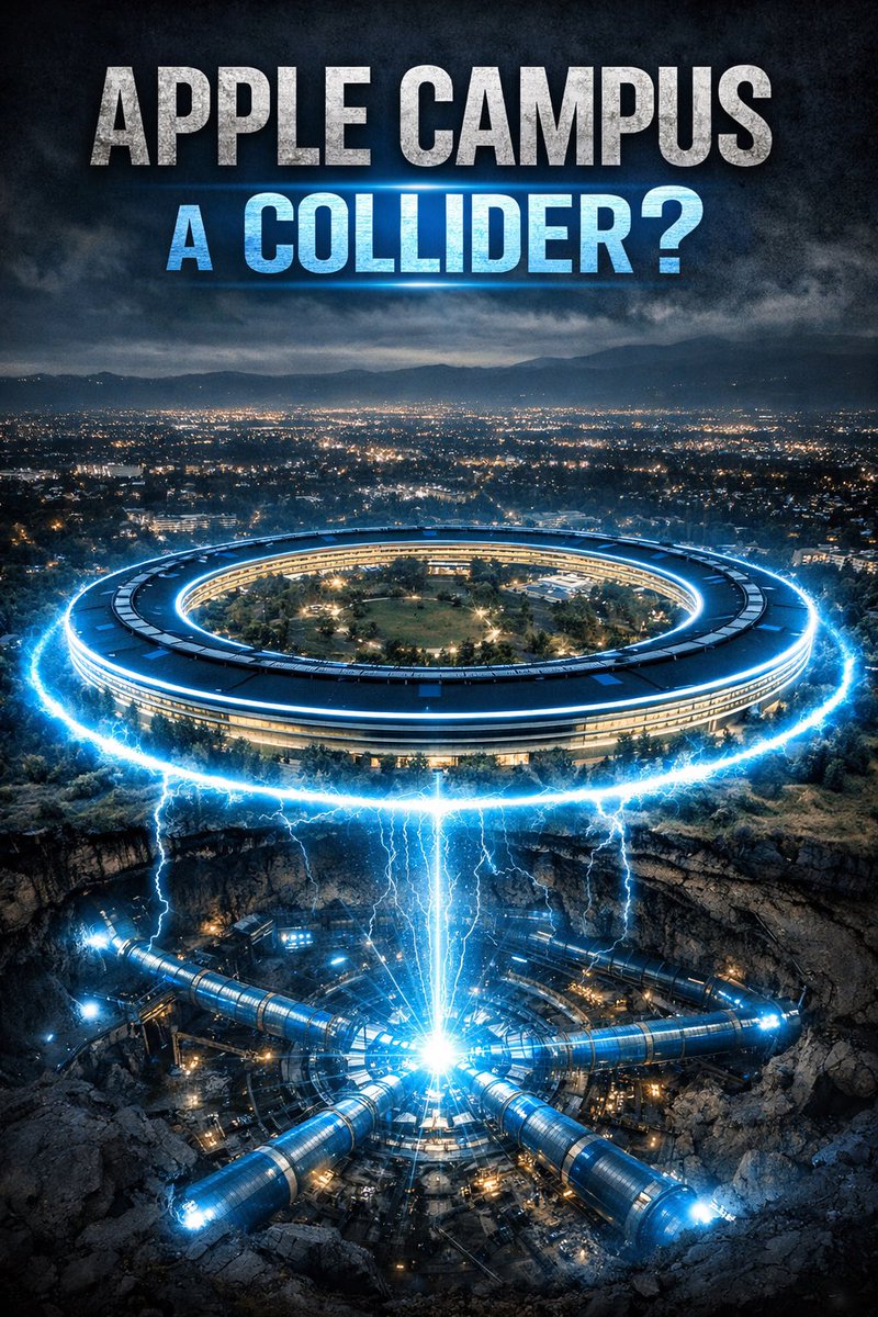MikeBronfman's tweet photo. @ericweinstein @elonmusk I have a theory that Steve Jobs spec’d a collider to be integrated into the ‘new’ Apple campus.  😂 https://t.co/9XXXAF67D5
