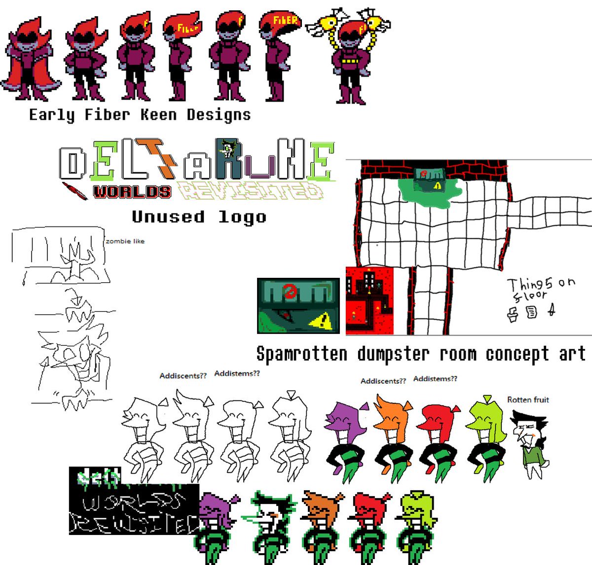 DeltaruneWorld's tweet photo. Here's some of the old scrapped/unused designs of WR chapter 2 https://t.co/NPVC9t7pa8