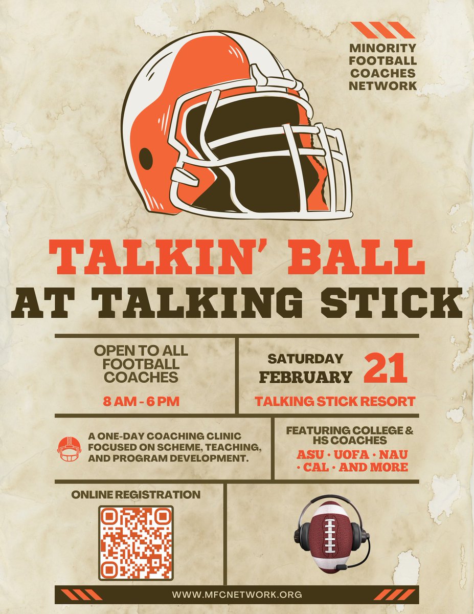 MFCNetwork_'s tweet photo. REGISTER TODAY for the ONLY Coaches Clinic to be held in Arizona this year. 
Pricing to meet any budget

Come and enjoy the day TALKIN BALL. https://t.co/uQds1W1i1l