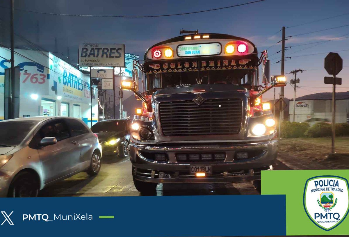 Reporte de tránsito
Bus con falla mecánica sobre la 29 avenida, zona 7, #Quetzaltenango.

👮‍♂️Personal ya se encuentra en el lugar trabajando para liberar la vía a la brevedad.

Se recomienda conducir con precaución.