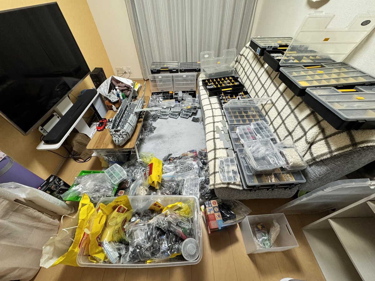 大型作品作る時はこんな感じ。 片付けは適当になりがち😆