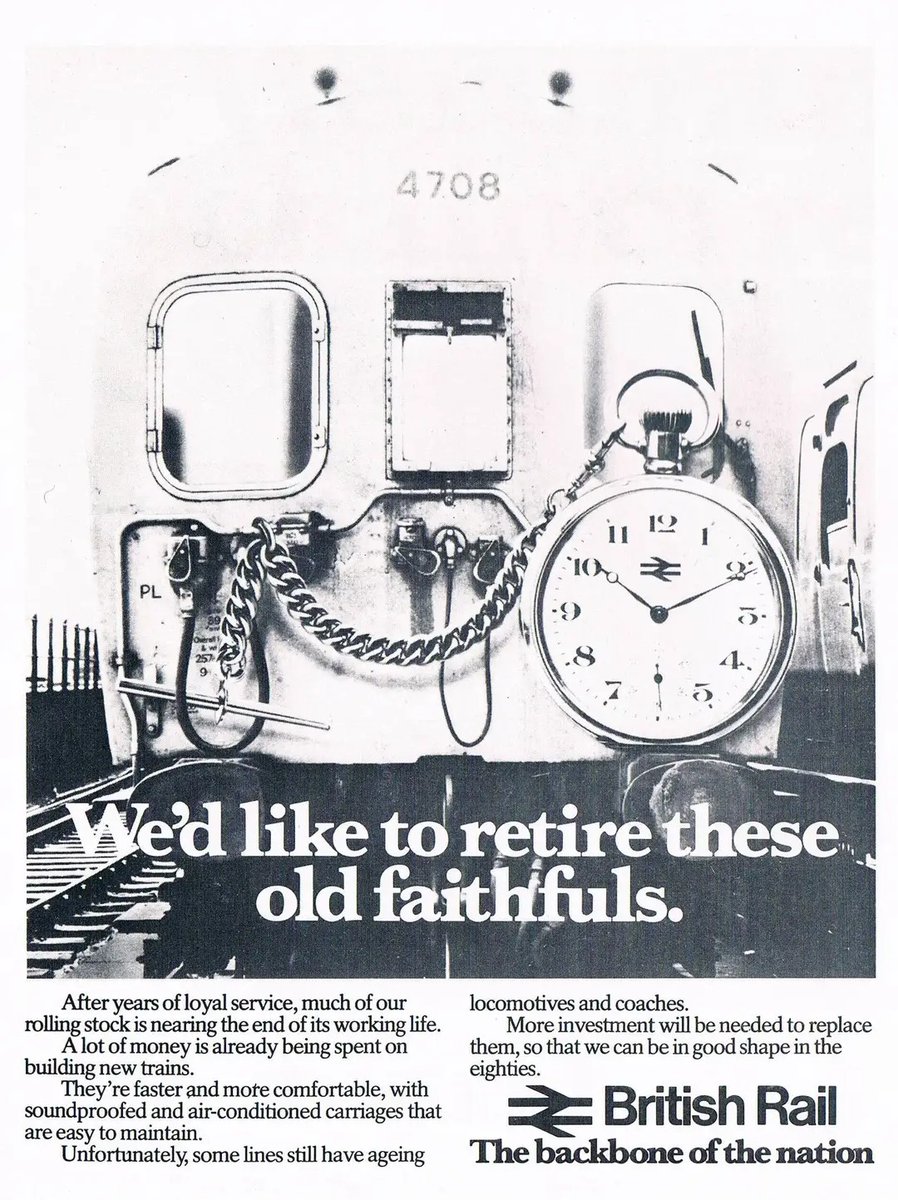 malayanrailways's tweet photo. A press advertisement taken out by British Rail in the 1970s/1980s to make the public (and undoubtedly, to pressure the government) aware of the need to renew the aging rolling stock then still in use. ^AH https://t.co/yT8qniDiAr