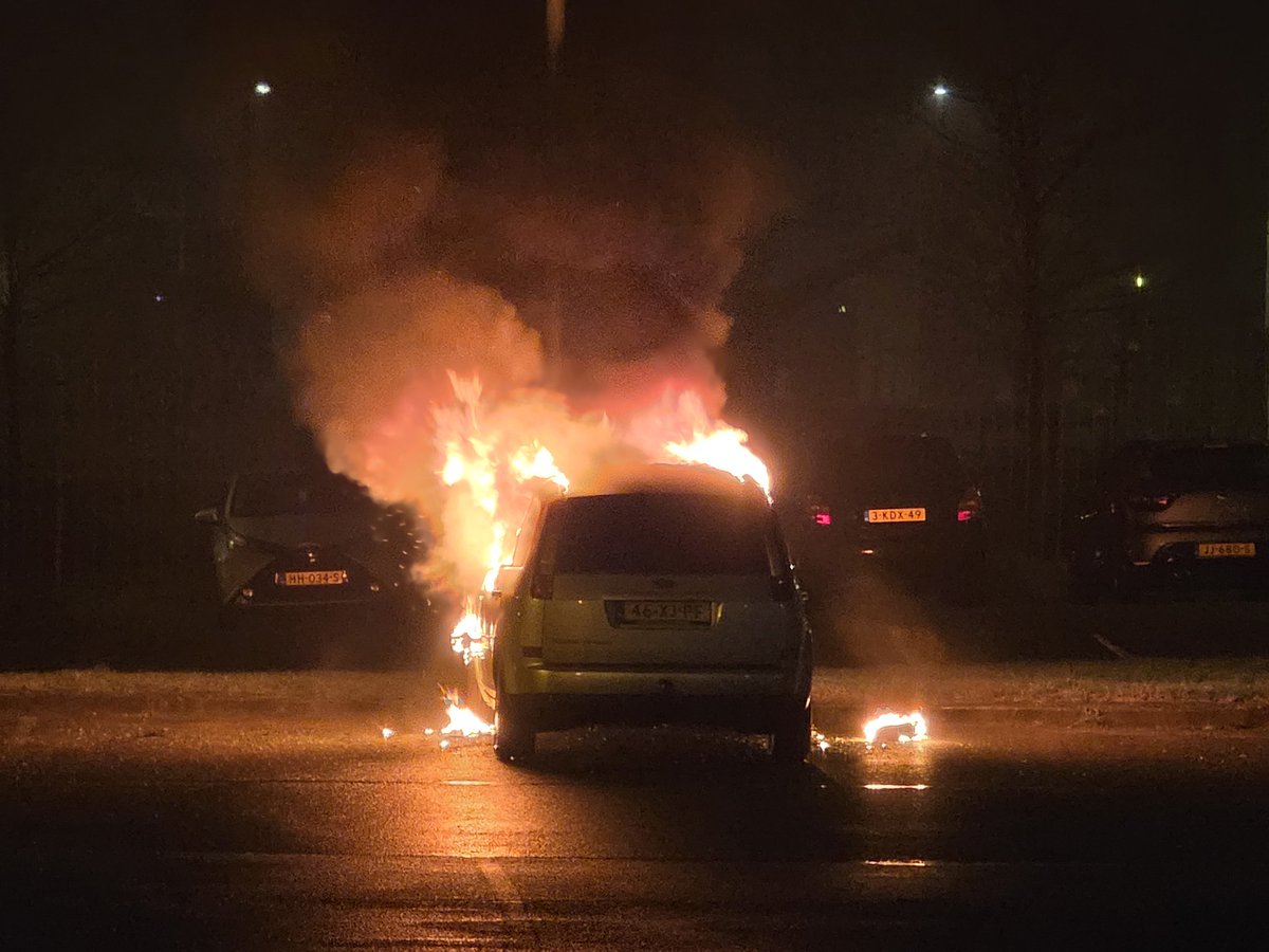Autobrand op de Koudenhoek in Vlissingen