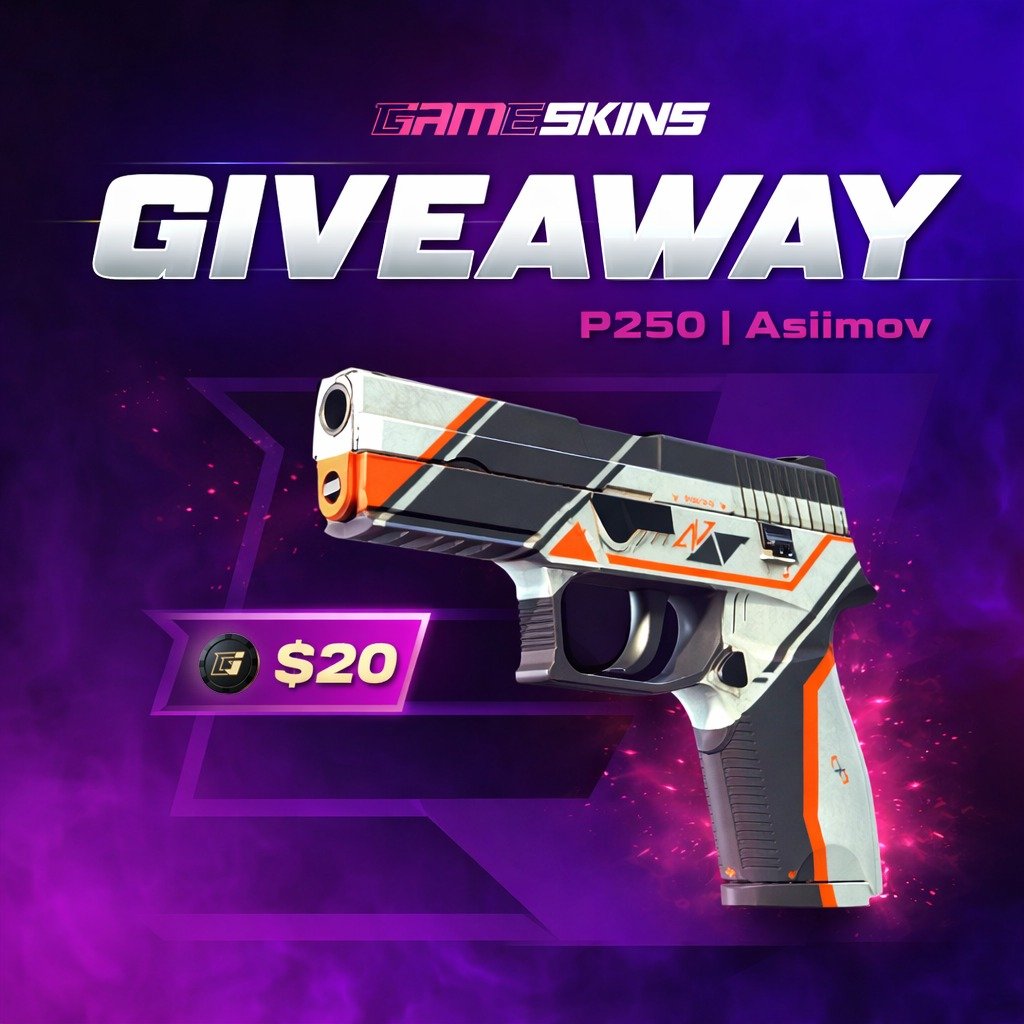 🎁 P250 | Asiimov FT ($20)

✅ Follow Me &amp; <a href="/jamskins/">JAMSkins</a> 
✅ Retweet
✅ Tag a Friend

⏰ Rolling in 7 Days!