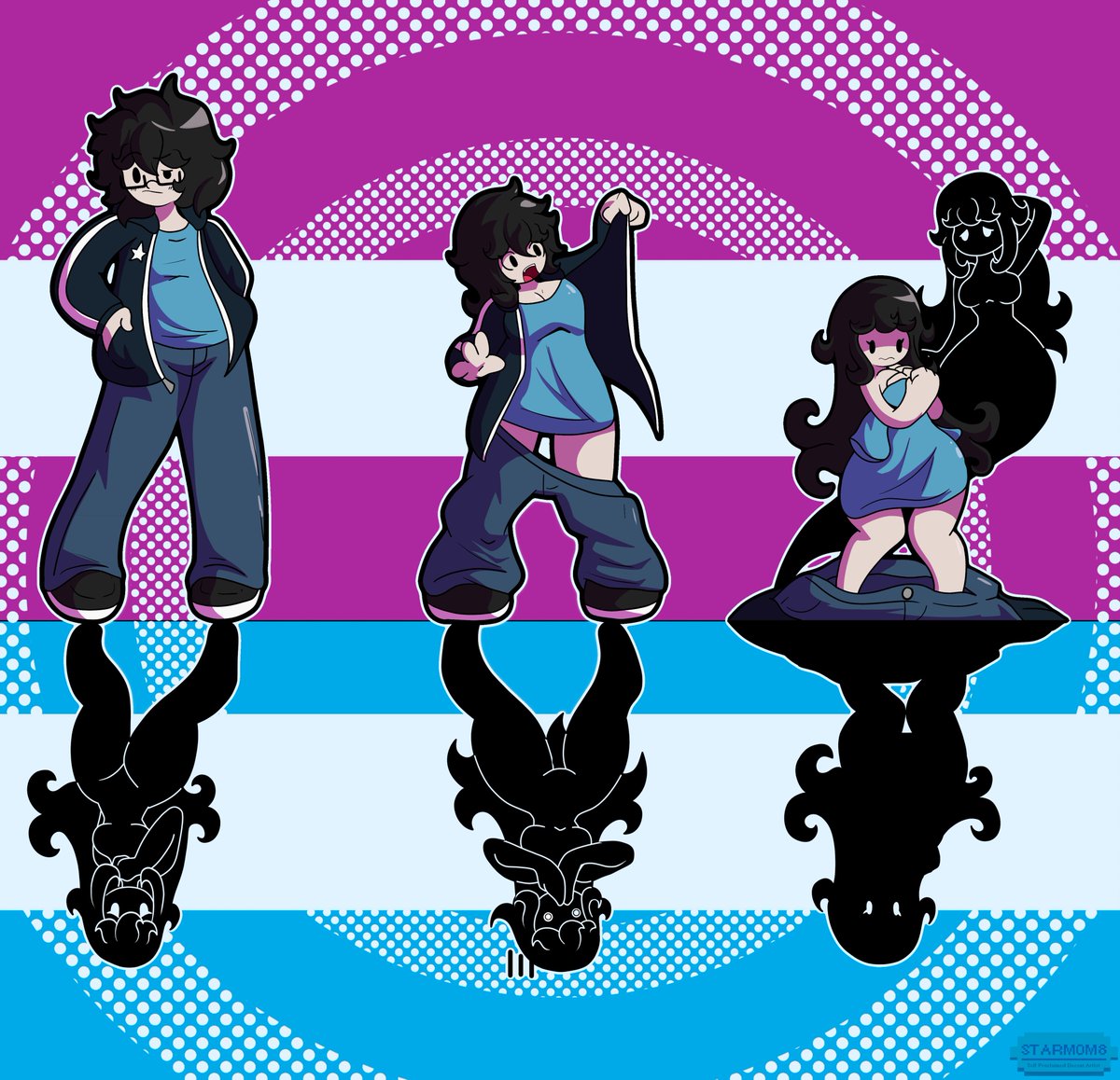 _StarMom8_'s tweet photo. $draw done for @ZeroWordCount of their shadow-like OC Ciara who turns whomever's shadow they enter into a clone of her it seems! 

Hope you all like! https://t.co/VgQgbTph71