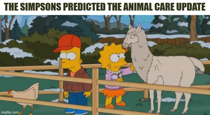 Did you know: The Simpsons predicted the Animal Care Update?

<a href="/pixels_online/">Pixels</a> #pixelsMOTW