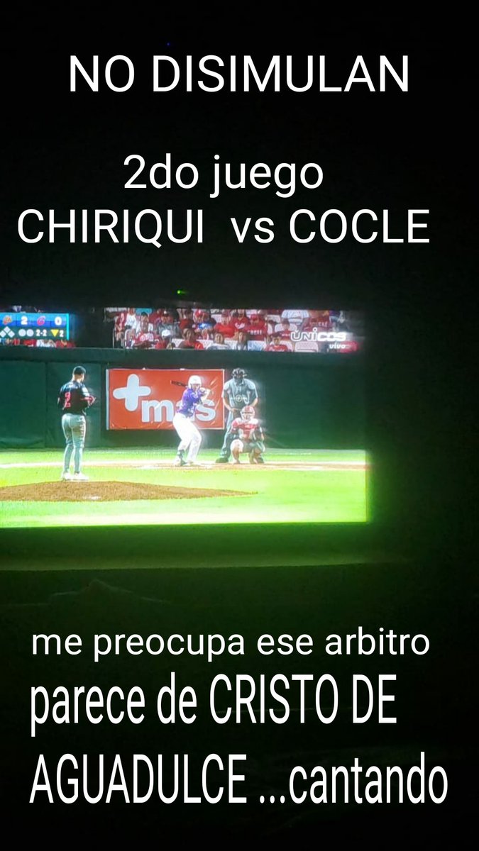 Mis PAISANOS CHIRICANOS dejando en alto los colores ROJO y VERDE pero algunos detalles que me preocupan...REGALAR OUTS...jugada infantil por un lado y el ARBITRO DE HOME...parece de por allá tierra SAL y EL AZUCAR...viendo por UNICOS....canal 51...veremos que pasa....
