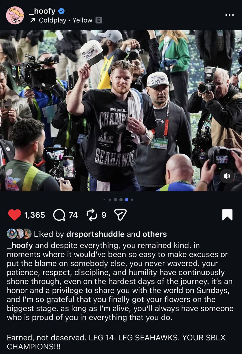 Sam Darnold’s fiancé Katie Hoofnagle with an unbelievable post to her soon to be husband.

“as long as I’m alive, you’ll always have someone proud of you in everything you do.”