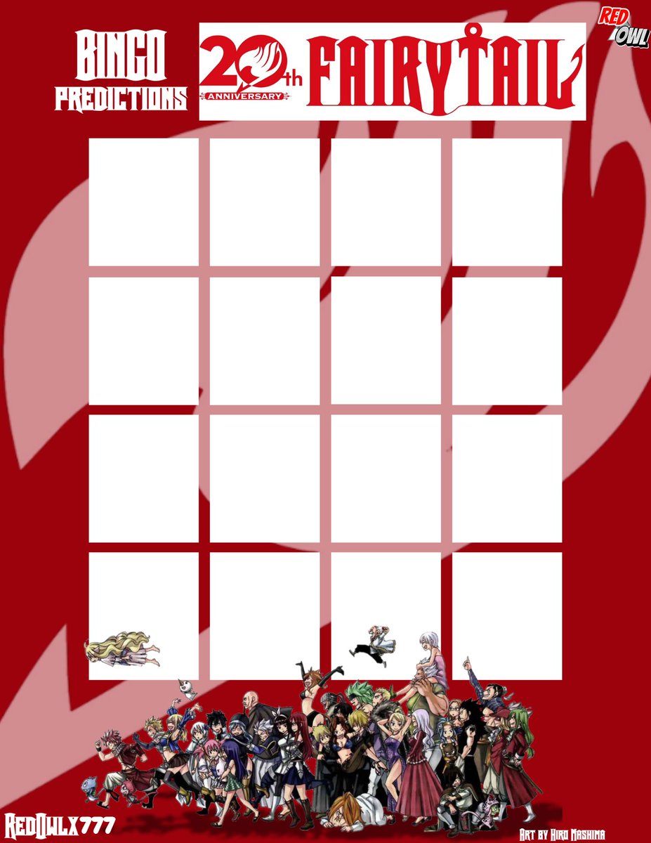 Magajine_Fan's tweet photo. 🦉Descarga la imagen, llena tus predicciones y compártelo con tus amigos!!
divirtámonos con el aniversario #20 de Fairy Tail
#fairytail #FT100YQ #フェアリーテイル #真島ヒロ #FT20周年 #natsudragneel #lucyheartfilia #erzascarlett #grayfullbuster #WendyMarvell #happy #charle https://t.co/Zg43NDtCnB