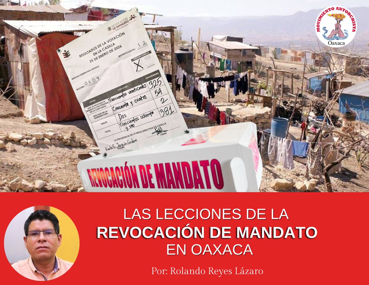 #Opinión| LAS LECCIONES DE LA REVOCACIÓN DE MANDATO EN OAXACA. Según mi punto de vista, lo que pasó no fue una casualidad, fue resultado del crecimiento del descontento social en nuestro país y, en particular, en nuestro estado.⬇️
facebook.com/share/p/1ULeom…
