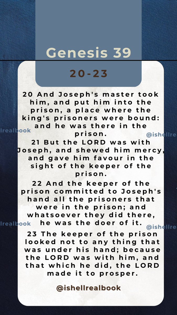 ishellrealbook's tweet photo. Sold. Falsely accused. Imprisoned.
Genesis 39 says Yahuah was with Joseph. 🙌✨
Protection isn’t absence of trials, Yahuah was with Joseph even in the prison 🙌
Full Part on IG: https://t.co/NEVIjxdXsb
#yahuah #yahusha #genesis #kjv #protector https://t.co/1OwZOvkdAg