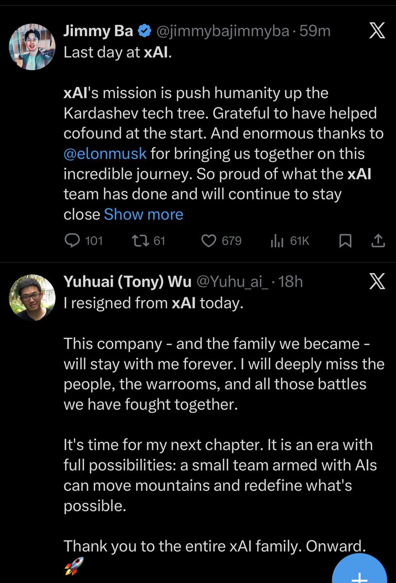 Departure posts screenshot